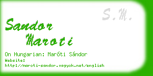 sandor maroti business card