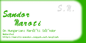 sandor maroti business card